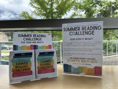 Photo of Summer Reading Challenge Booklet and poster