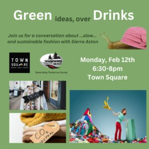  Green ideas, over drinks Monday February 12th, 6:30 pm - 8:30 pm at Town Square 